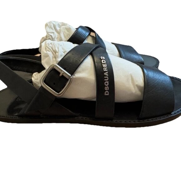 DSQUARED2 Men Black \'Joseph\' sandals, size EU 42 | US 9 main image 4